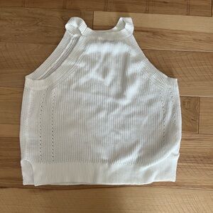 White Sleeveless Knit Top